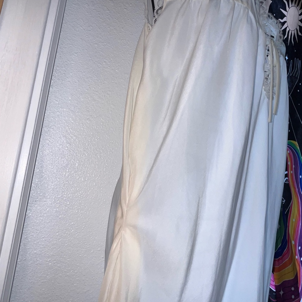 White Embroidered vintage grandma nightgown Dress - Picture 2 of 4